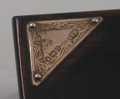 Holzdose pins mit silber - holzdose,