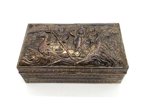 Jugendstil silberdose schmuck - jugendstil,