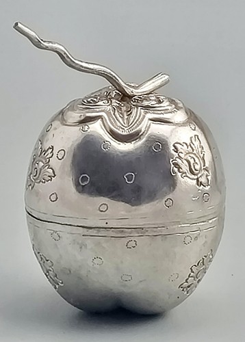 Betel nuss dose massiv - dose, silber