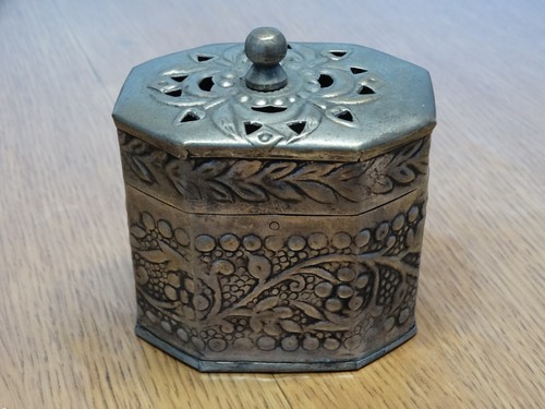 Indische deckeldose silber - deckeldose,